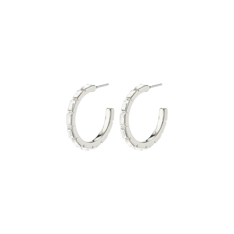 Pilgrim Rue Recycled Hoops - Silver sold by Boutique with Grace