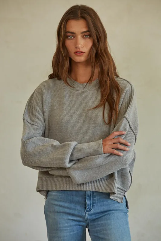 By Together Leda Pullover - Heather Grey sold by Boutique with Grace