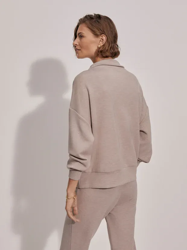 Varley Hawley Half Zip - Taupe Marl sold by Boutique with Grace product image thumbnail 3