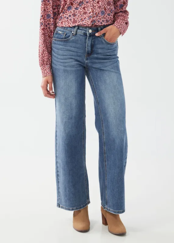 FDJ Olivia Wide Leg Jean - Medium Wash sold by Boutique with Grace