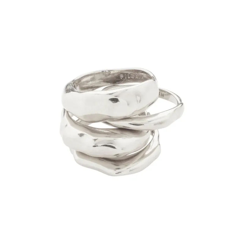 Pilgrim Asher 4 in 1 Ring Set - Silver sold by Boutique with Grace