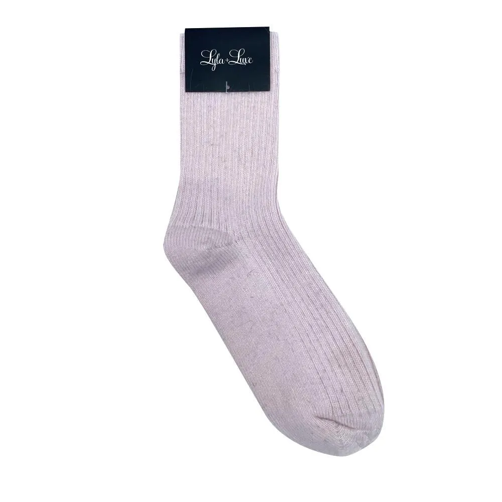 Lyla & Luxe Cozy Socks - Pink sold by Boutique with Grace