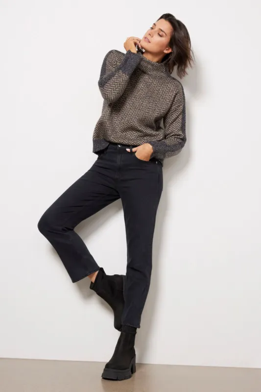 Splendid Aria Sweater - Charcoal Camel sold by Boutique with Grace