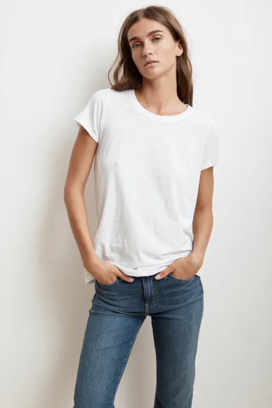 Velvet Tressa City Slub Tee - White sold by Boutique with Grace