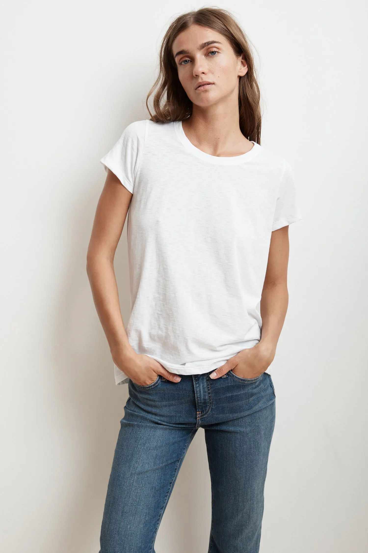 Velvet Tressa City Slub Tee - White sold by Boutique with Grace