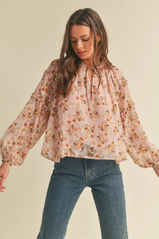 &merci Floral Blouse - Dusty Pink sold by Boutique with Grace