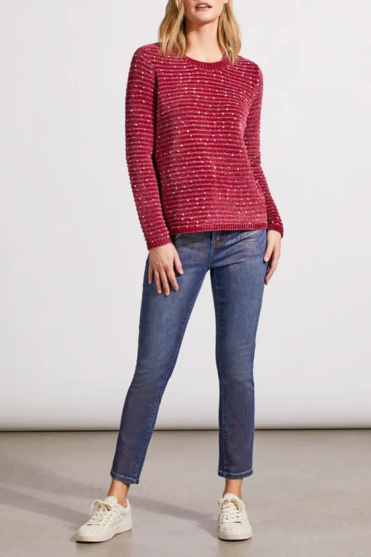 Tribal Wren Chenille Sweater - Port Wine made by Tribal
