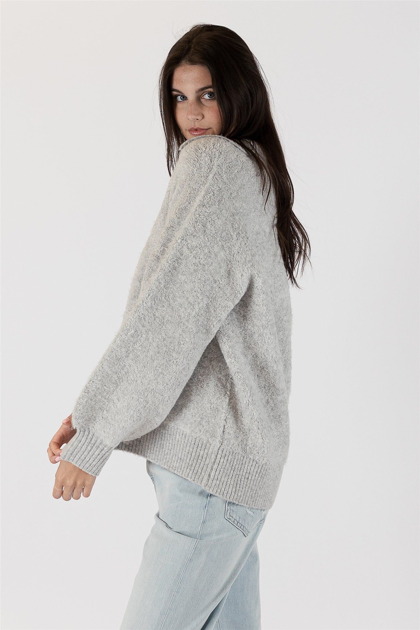 Lyla & Luxe Roo Pullover - Light Grey sold by Boutique with Grace product image thumbnail 2