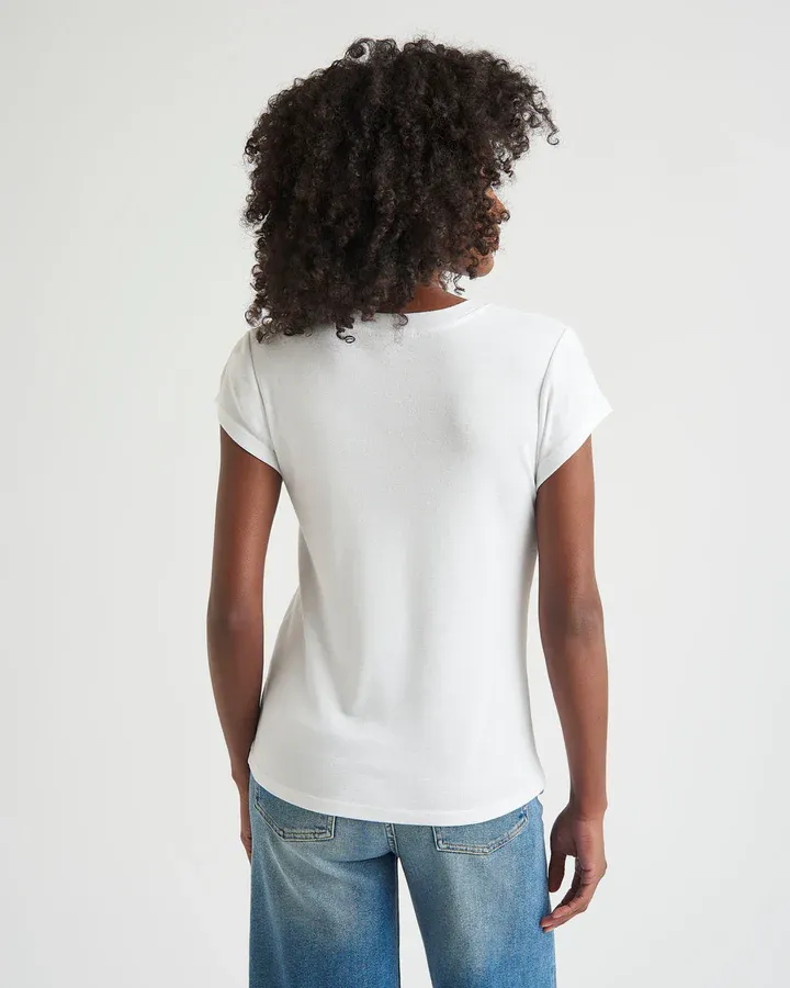 Splendid Faye 1x1 Rib Tee - White sold by Boutique with Grace product image thumbnail 5