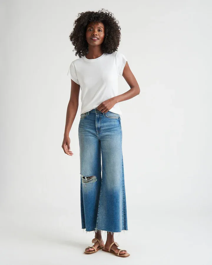 Splendid Faye 1x1 Rib Tee - White sold by Boutique with Grace product image thumbnail 4