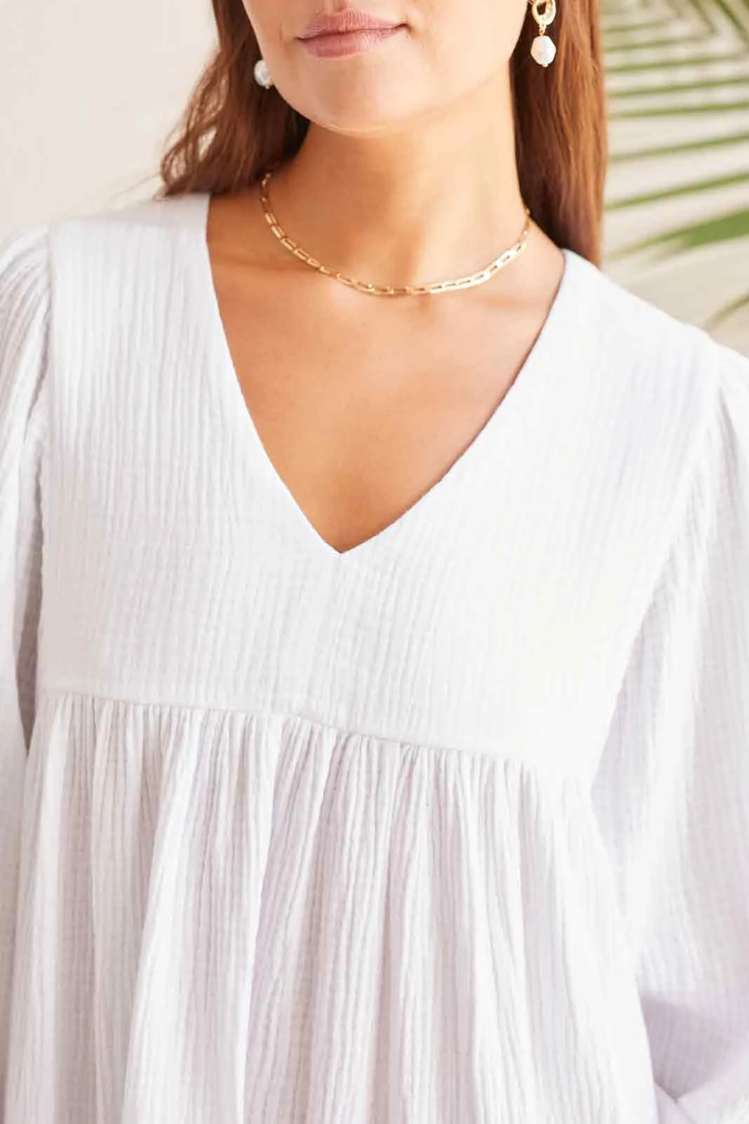 Tribal Anna Puff Sleeve Dress - White sold by Boutique with Grace product image thumbnail 3