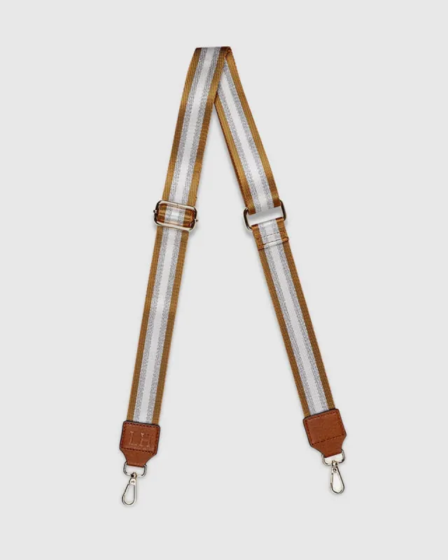 Louenhide Hendrix Metallic Stripe Strap - Tan/Silver made by Boutique with Grace