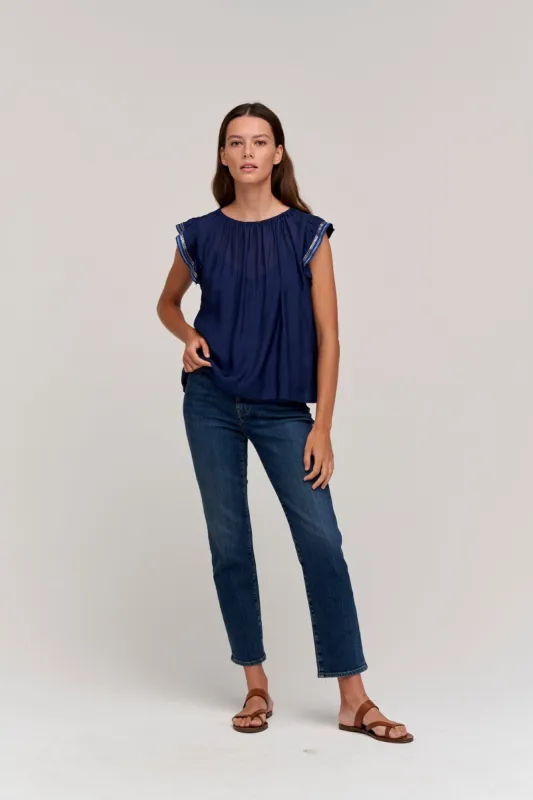 Velvet Milan Embroidered Blouse - Bay sold by Boutique with Grace