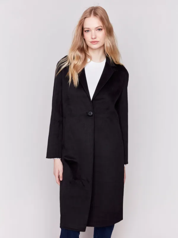 Charlie B Double Faced Wool Coat - Black sold by Boutique with Grace