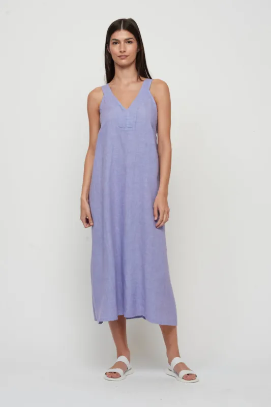 Pistache Maxi Linen Sleeveless Dress - Lilac sold by Boutique with Grace