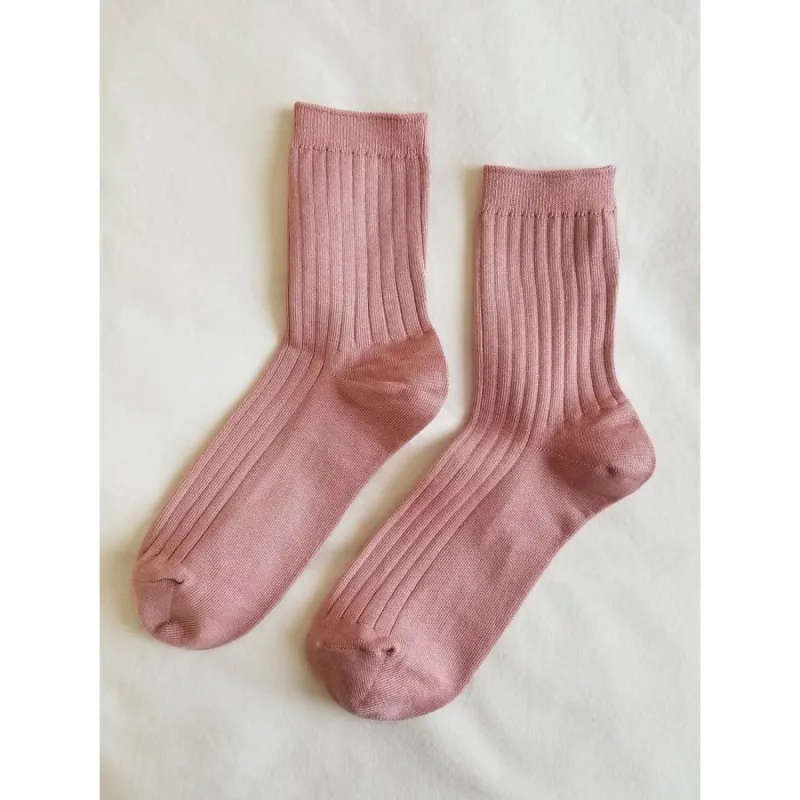 Le Bon Shoppe Combed Cotton Rib Socks - Desert Rose sold by Boutique with Grace