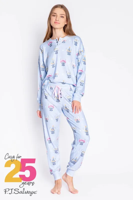 PJ Salvage The Frenchie Life PJ Set - Ice Blue sold by Boutique with Grace