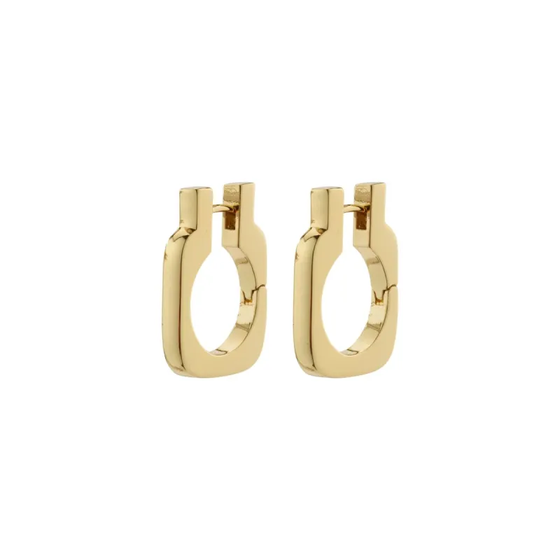 Pilgrim Live Square Hoop Earrings - Gold sold by Boutique with Grace