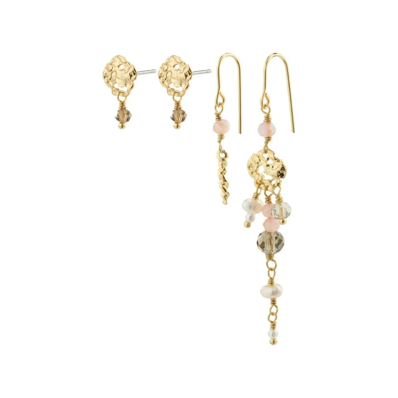 Pilgrim Smile 2 in 1 Earring Set - Gold sold by Boutique with Grace