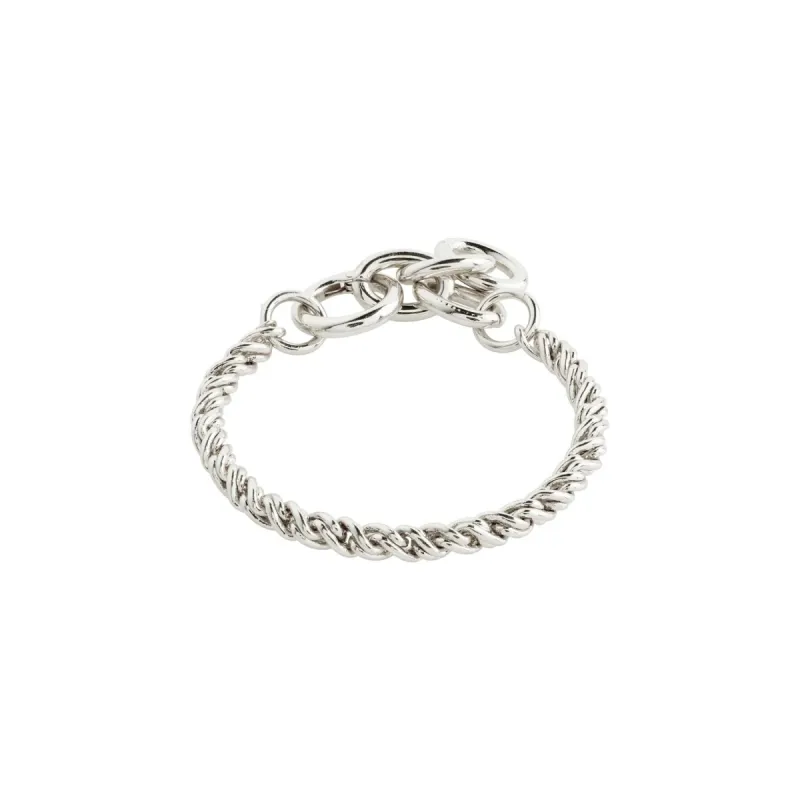 Pilgrim Learn Braided Chain Bracelet - Silver sold by Boutique with Grace