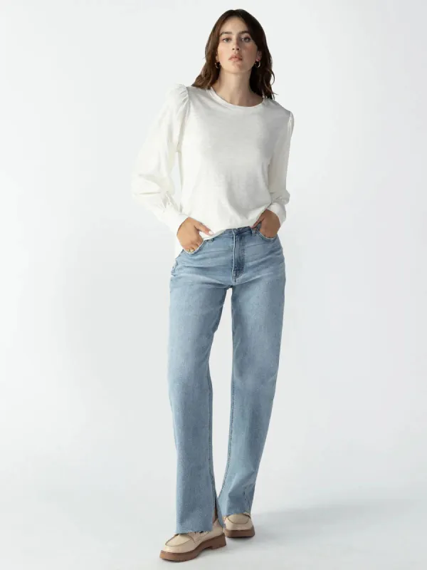 Sanctuary Wonderland Mixed Sleeve Tee - Creme sold by Boutique with Grace