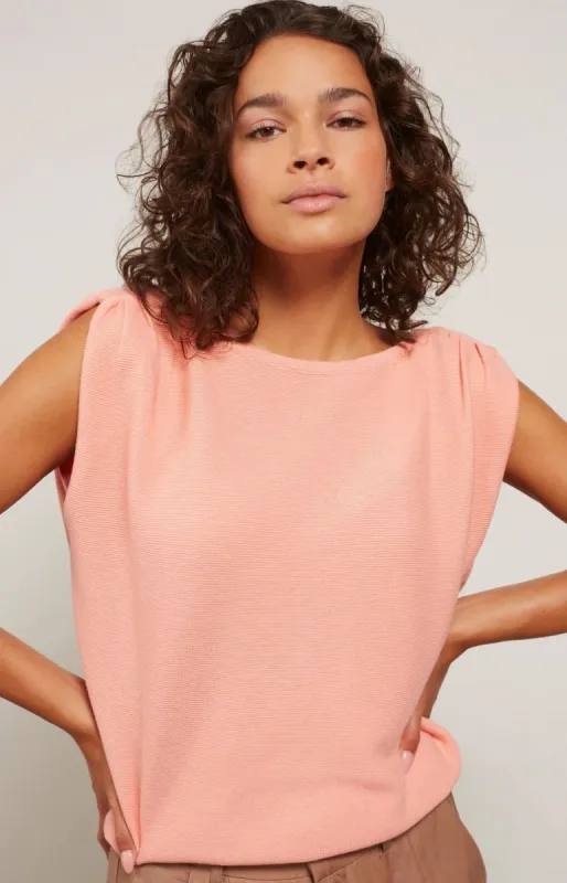 Yaya Sleeveless Sweater with Back Buttons - Dahlia Pink sold by Boutique with Grace