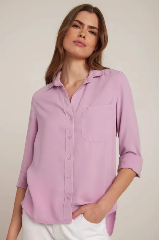 Bella Dahl Shirt Tail Button Down - Orchid Blush sold by Boutique with Grace