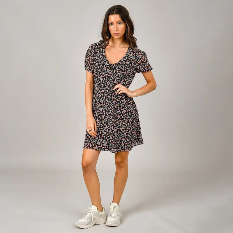 RD Bina Printed Button Down Dress - Black sold by Boutique with Grace