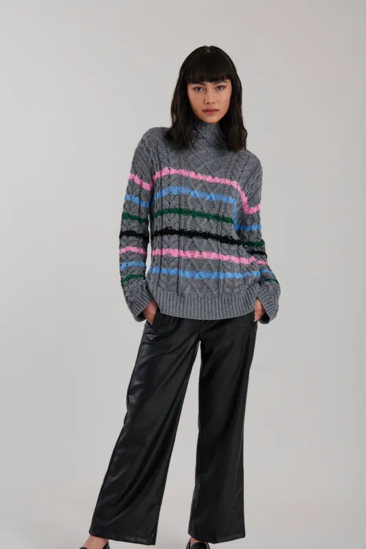 John & Jenn Atticus Sweater - Multi Stripe sold by Boutique with Grace