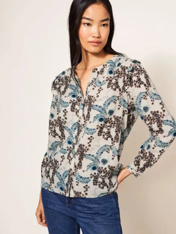 White Stuff Florine Shirt - Natural Multi sold by Boutique with Grace