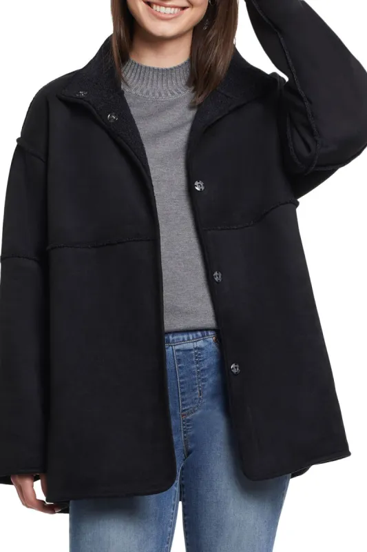 Tribal Sherpa Reversible Coat - Black sold by Boutique with Grace