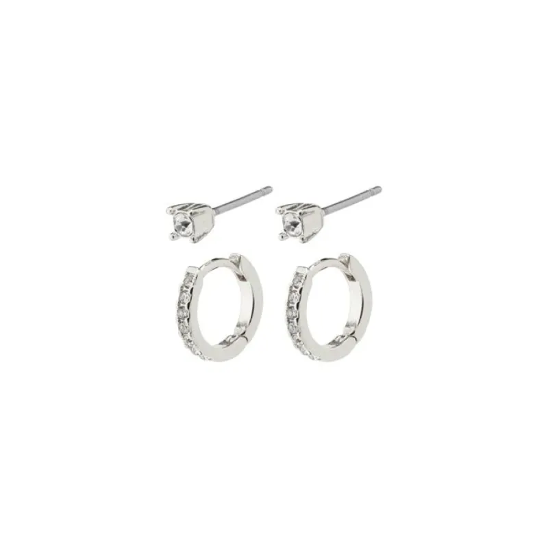 Pilgrim Mille 2 in 1 Earring Set - Silver sold by Boutique with Grace