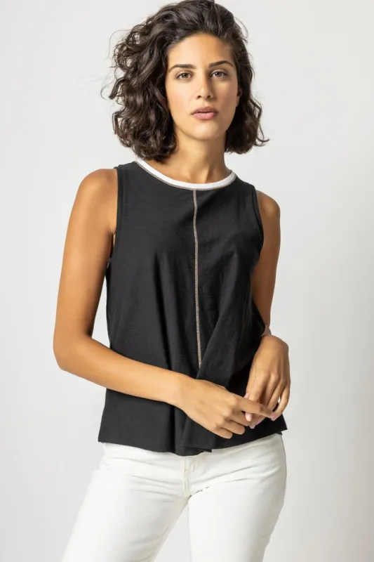 Lilla P Crewneck Swing Tank - Black sold by Boutique with Grace