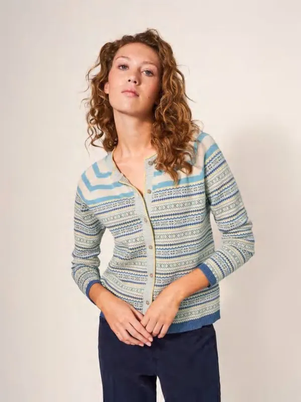 White Stuff Lulu Stripe Cardi - Teal Multi sold by Boutique with Grace