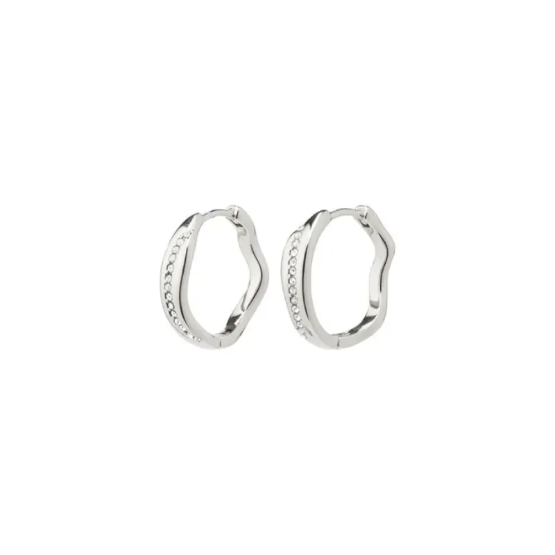 Pilgrim Freedom Crystal Hoops - Silver sold by Boutique with Grace