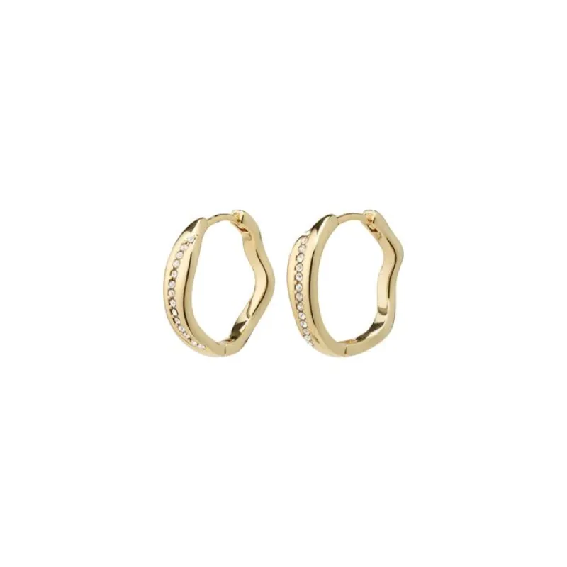 Pilgrim Freedom Crystal Hoops - Gold sold by Boutique with Grace