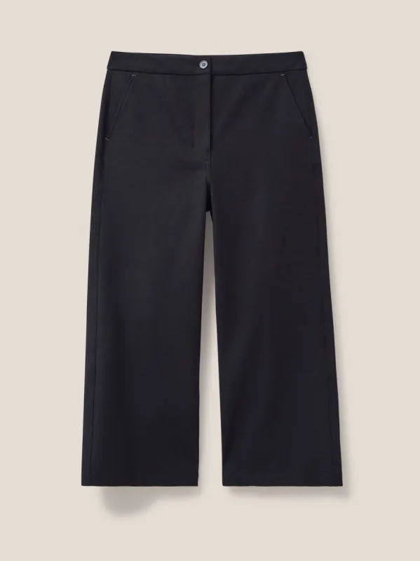 White Stuff Belle Wide Leg Cropped Trouser - Black sold by Boutique with Grace