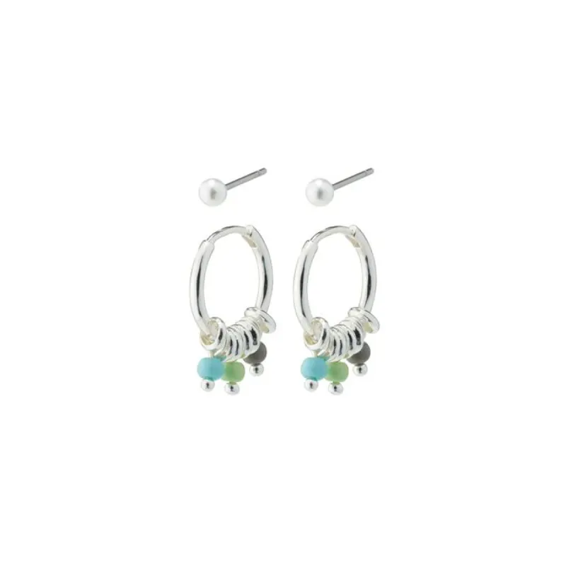 Pilgrim Freedom 2 in 1 Earring Set - Silver sold by Boutique with Grace