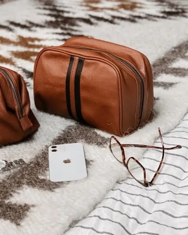 Louenhide Sinatra Wash Bag - Tan sold by Boutique with Grace