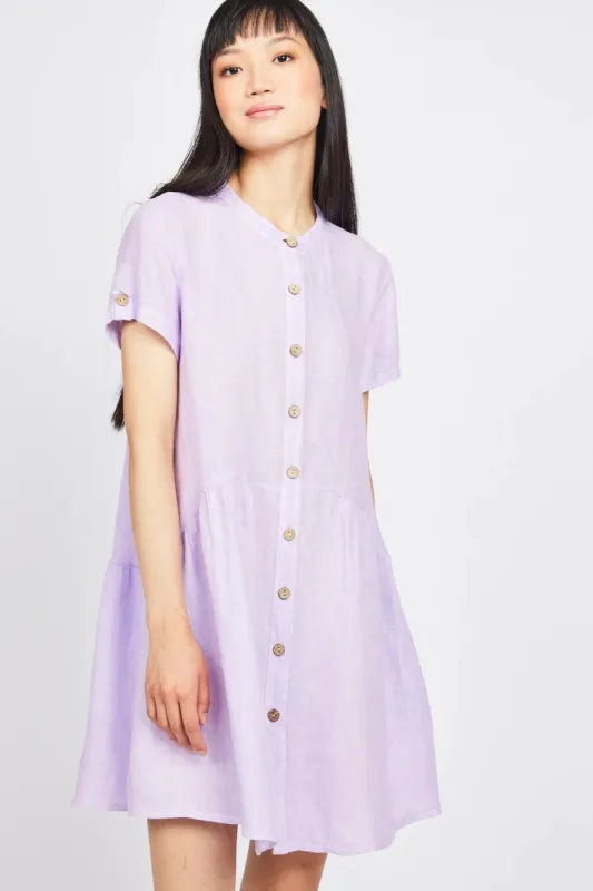 Pistache Millie Buttondown Dress - Lilac sold by Boutique with Grace