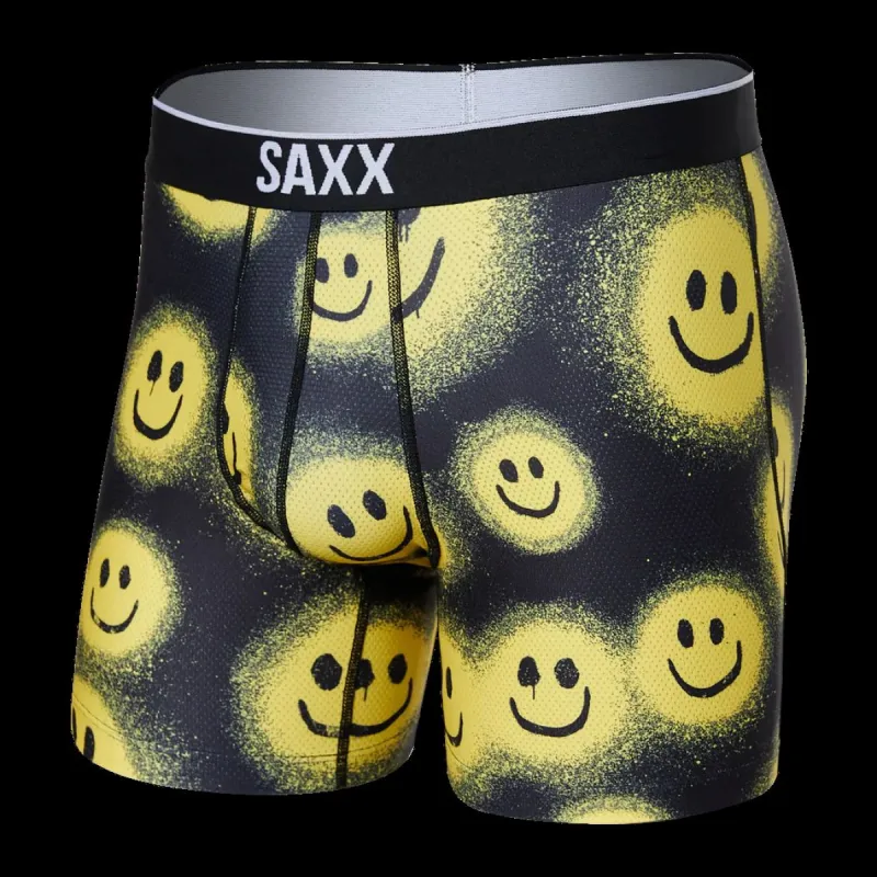 Saxx Volt Breathable Mesh Boxer Brief - Painted Smile Black sold by Boutique with Grace