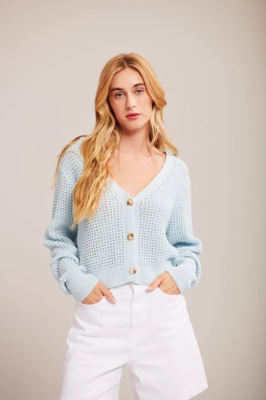 John & Jenn Ollie Cardi - Clear Water sold by Boutique with Grace