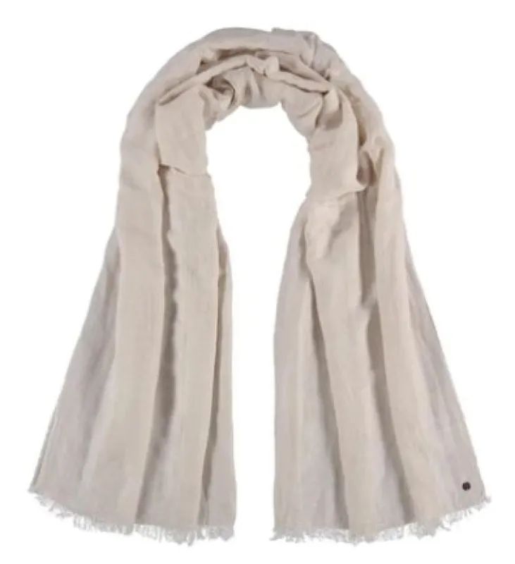 V. Fraas Micro Stripe Scarf - Beige sold by Boutique with Grace