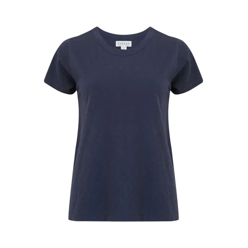 Velvet Tressa City Slub Tee - Navy sold by Boutique with Grace