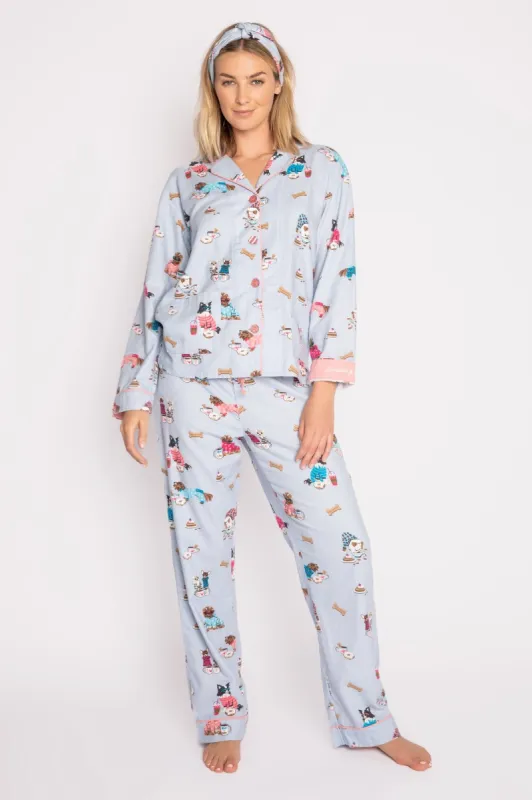 PJ Salvage Flannels - Sky Blue sold by Boutique with Grace