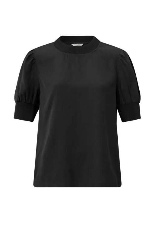 Yaya Puff Sleeve Top - Black sold by Boutique with Grace