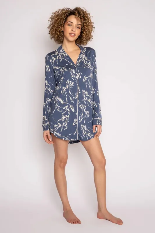 PJ Salvage Running Wild Night Shirt - Dark Denim sold by Boutique with Grace