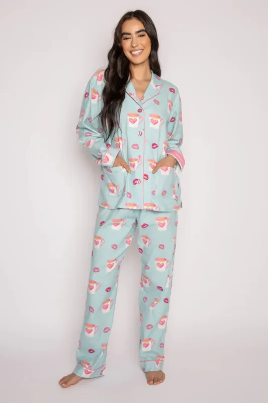 PJ Salvage Flannels - Aqua sold by Boutique with Grace