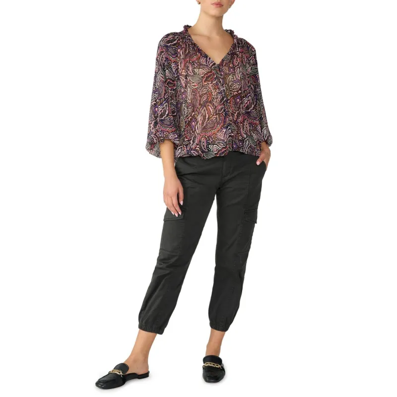 Sanctuary Breezy Smock Neck Blouse - Royal Paisley sold by Boutique with Grace