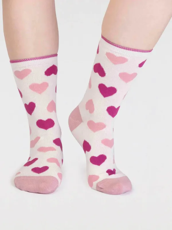 Thought Haddie Love Heart Socks - Stone White sold by Boutique with Grace